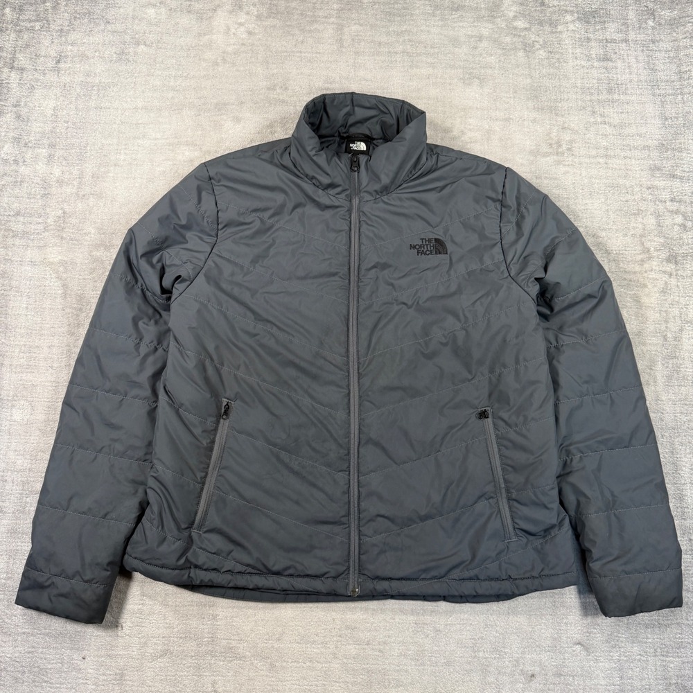 The North Face Jacket Women XL Grey Tamburello 2 Quilted Puffer Coat Full Zip